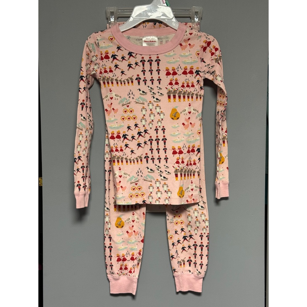 Hanna Andersson Kids Pink 12 Days of Christmas Organic Cotton Pajama Set 120 6-7
